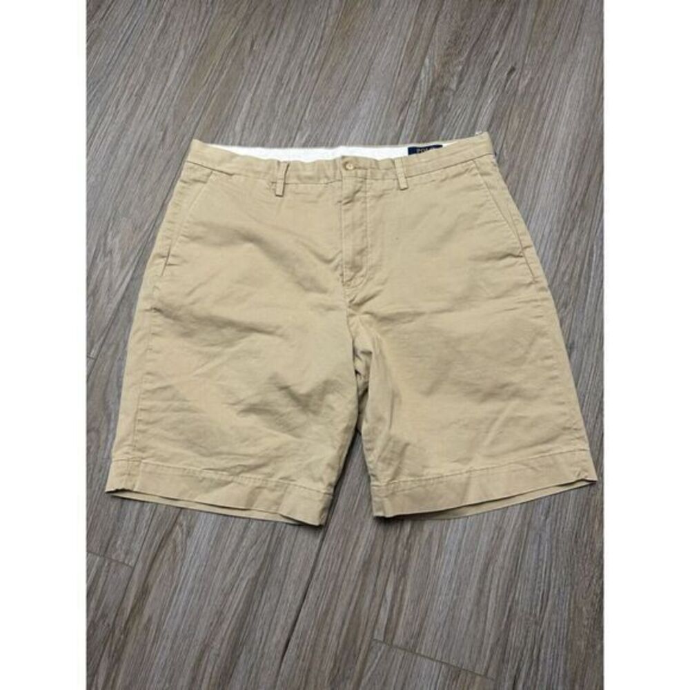 Polo Ralph Lauren Stretch Classic Fit 9" Inch Chino Khaki Cotton Size 34 Shorts - Picture 1 of 6